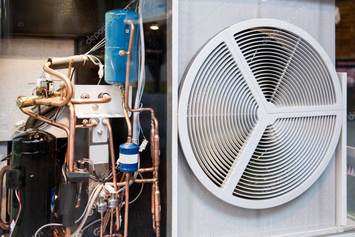 Commercial dehumidifier and HVAC climate control system setup for residential indoor air quality.