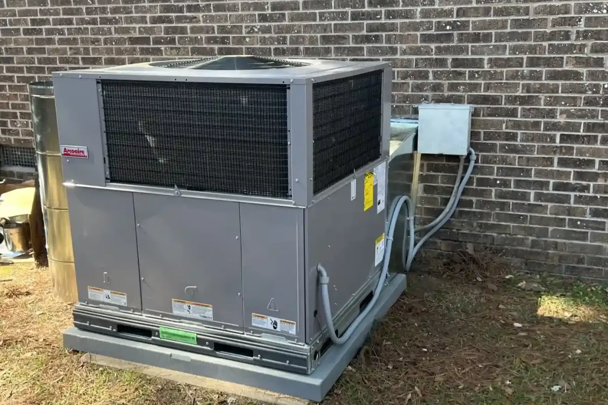 Large Carrier heating and cooling system installation for commercial Bluffton HVAC services.